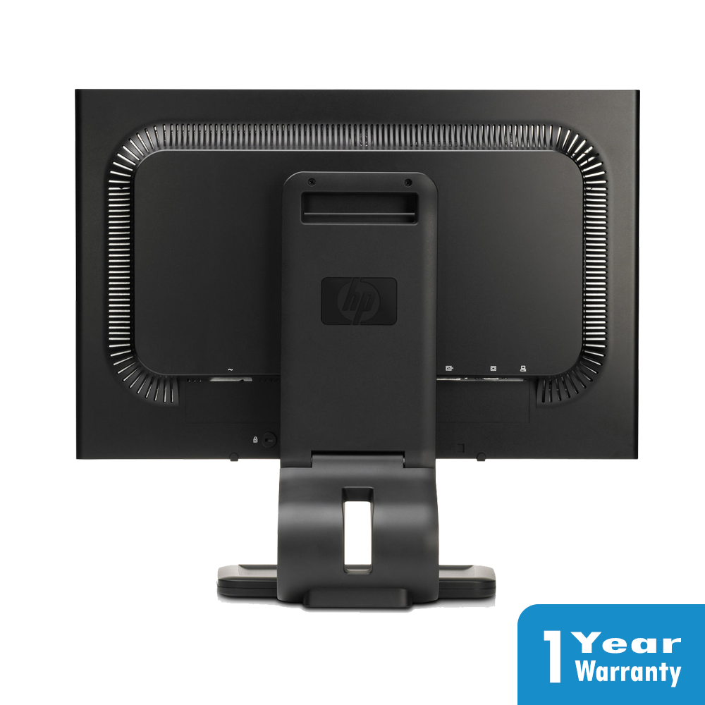a black computer monitor with a white background