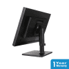 a black computer monitor with a white background